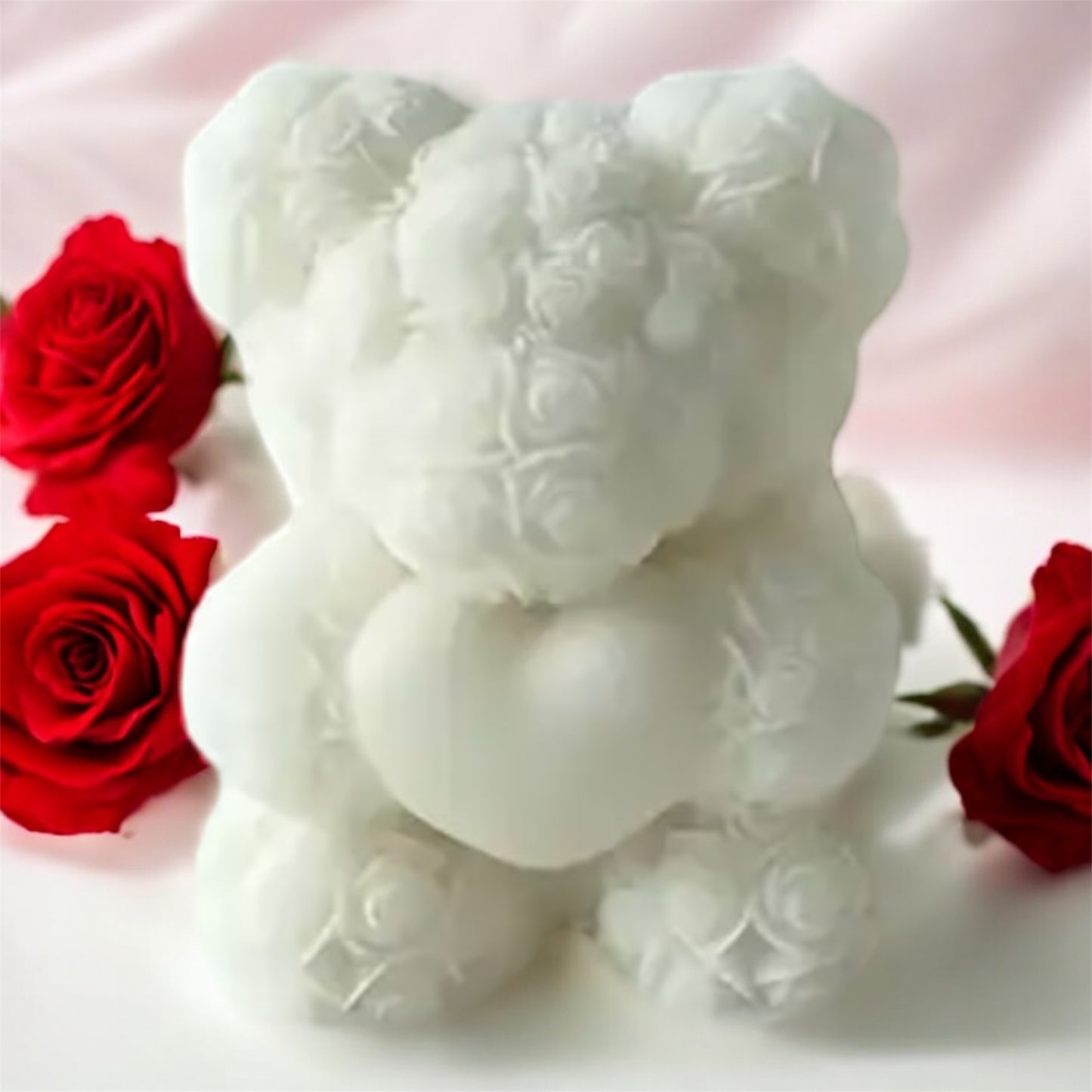 Mini Rose Teddy Scented Candle with Heart