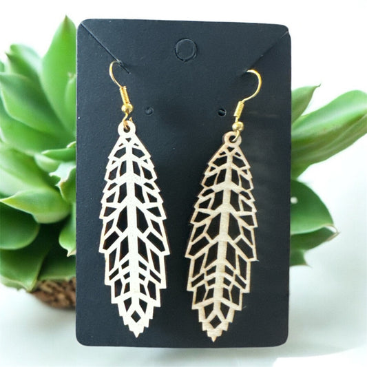 Geometric Leaf Earrings