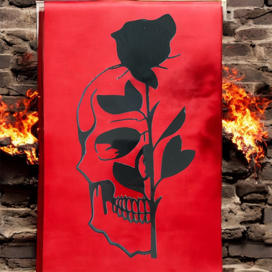 Perspex Wall Art - Skull & Rose